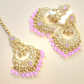 Miranda Light Purple Polki Tikka Set - ECLAT INDIAN JEWELSTikka SetsPurple