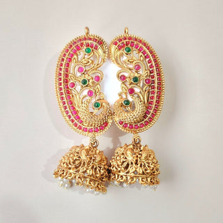 Miriam Multicolour Kemp Peacock Jhumka Ear Cuff Earrings - ECLAT INDIAN JEWELSEarringsMulticolour