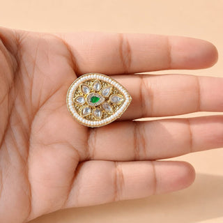 Mirielle Green Moissanite Adjustable Ring - ECLAT INDIAN JEWELSRing JewelleryGreen