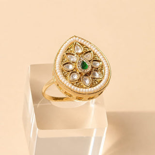 Mirielle Green Moissanite Adjustable Ring - ECLAT INDIAN JEWELSRing JewelleryGreen