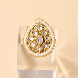 Mirielle White Moissanite Adjustable Ring - ECLAT INDIAN JEWELSRing JewelleryWhite