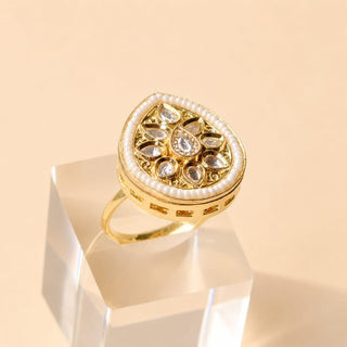 Mirielle White Moissanite Adjustable Ring - ECLAT INDIAN JEWELSRing JewelleryWhite