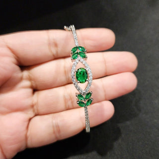 Monique 2.8 Green Diamond Simulant Bracelet - ECLAT INDIAN JEWELSBangle, Kadas & BraceletsGreen