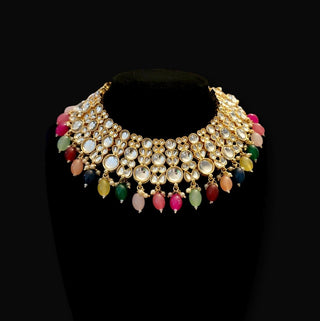 Monroe Multicolour Necklace Set with Tikka - ECLAT INDIAN JEWELSNecklace SetsMulticolour