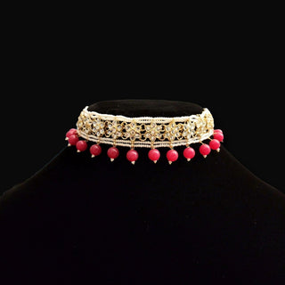 Mylie Magenta Pink Kundan Choker Necklace Set with Tikka - ECLAT INDIAN JEWELSNecklace SetsPink