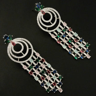 Naazeen Multicolour CZ Earrings - ECLAT INDIAN JEWELSEarringsMulticolour