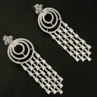 Naazeen White CZ Earrings - ECLAT INDIAN JEWELSEarringsWhite