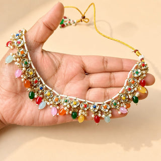 Nadiya Multicolour Kundan Necklace Set - ECLAT INDIAN JEWELSNecklace SetsMulticolor