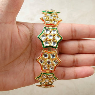 Naina Multicolour Kundan Sheesh Phool / Matha Patti Head Band - ECLAT INDIAN JEWELSMatha Patti, Sheesh PhoolMulticolour