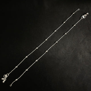 Naina Silver Plated Anklets / Payal - ECLAT INDIAN JEWELSAnklets (Payal)Silver