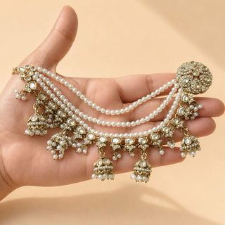 Nancie White Stud Baahubali Polki Earrings - ECLAT INDIAN JEWELSEarringsWhite