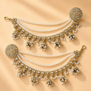Nancie White Stud Baahubali Polki Earrings - ECLAT INDIAN JEWELSEarringsWhite