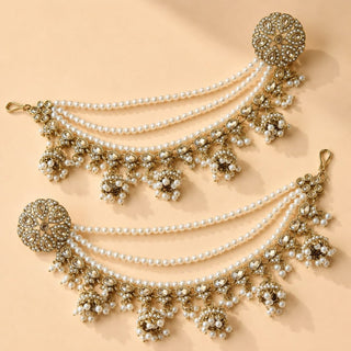 Nancie White Stud Baahubali Polki Earrings - ECLAT INDIAN JEWELSEarringsWhite