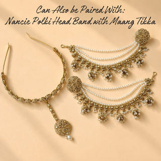 Nancie White Stud Baahubali Polki Earrings - ECLAT INDIAN JEWELSEarringsWhite
