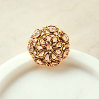 Nargis Gold Polki Adjustable Ring - ECLAT INDIAN JEWELSRingsGold