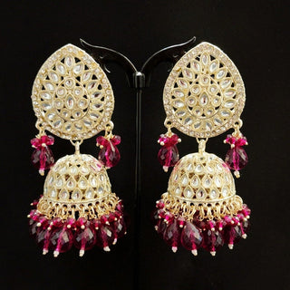 Nelly Purple Kundan Jhumki Tikka Set - ECLAT INDIAN JEWELSTikka SetsPurple