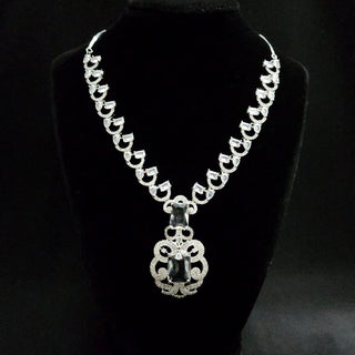 Nita Clear White CZ Diamond Simulant Necklace Set - ECLAT INDIAN JEWELSNecklace SetsWhite