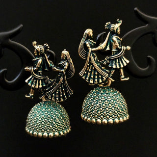 Octavia Bride & Groom Mini Jhumki Earrings (Available in 8 Colours) - ECLAT INDIAN JEWELSEarringsPeach