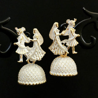 Octavia Bride & Groom Mini Jhumki Earrings (Available in 8 Colours) - ECLAT INDIAN JEWELSEarringsPeach