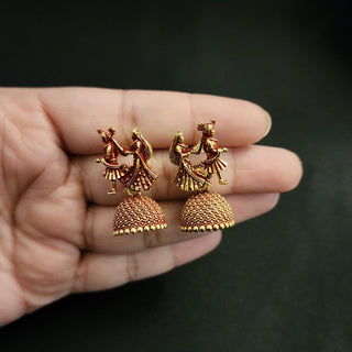 Octavia Bride & Groom Mini Jhumki Earrings (Available in 8 Colours) - ECLAT INDIAN JEWELSEarringsRed