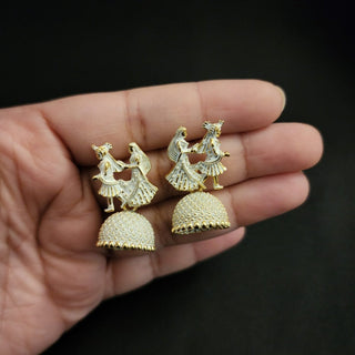 Octavia Bride & Groom Mini Jhumki Earrings (Available in 8 Colours) - ECLAT INDIAN JEWELSEarringsWhite