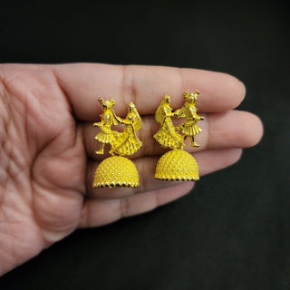 Octavia Bride & Groom Mini Jhumki Earrings (Available in 8 Colours) - ECLAT INDIAN JEWELSEarringsYellow