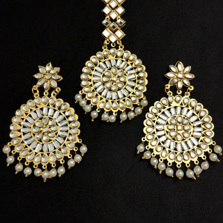 Olive White Tikka Set - ECLAT INDIAN JEWELSTikka SetsWhite