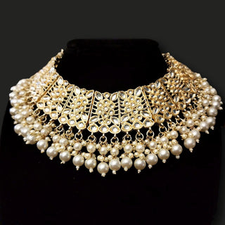 Olivia White Kundan Necklace Set with Tikka - ECLAT INDIAN JEWELSNecklace SetsWhite