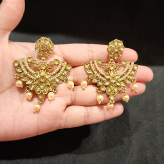 Orla Polki Gold Earrings - ECLAT INDIAN JEWELSEarringsWhite