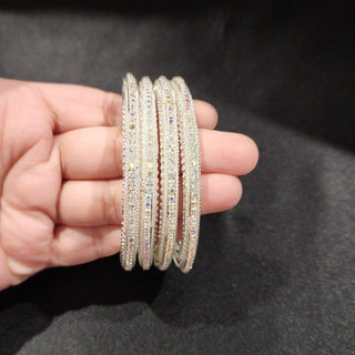 Paloma Silver Bangles (Set of 4) (2.6, 2.8) - ECLAT INDIAN JEWELSBangle, Kadas & Bracelets2.6