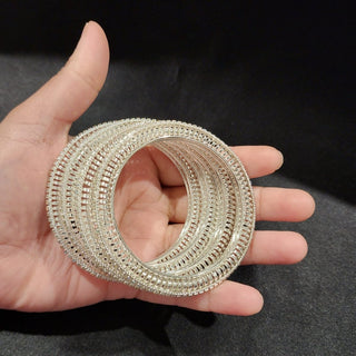 Paloma Silver Bangles (Set of 4) (2.6, 2.8) - ECLAT INDIAN JEWELSBangle, Kadas & Bracelets2.6