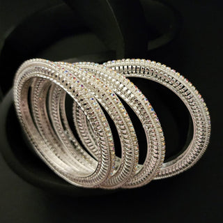 Paloma Silver Bangles (Set of 4) (2.6, 2.8) - ECLAT INDIAN JEWELSBangle, Kadas & Bracelets2.6