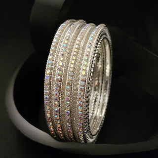 Paloma Silver Bangles (Set of 4) (2.6, 2.8) - ECLAT INDIAN JEWELSBangle, Kadas & Bracelets2.6