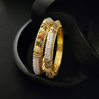 Pamela Multicolour Gold Bangles (Pair) (2.6, 2.8) - ECLAT INDIAN JEWELSBangle, Kadas & Bracelets2.4