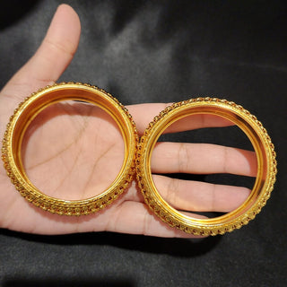 Paula Gold Kada Bangle Set (Pair) - ECLAT INDIAN JEWELSBangle, Kadas & Bracelets2.10
