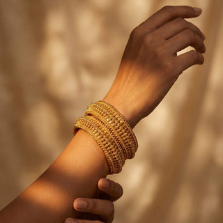 Paula Gold Kada Bangle Set (Pair) - ECLAT INDIAN JEWELSBangle, Kadas & Bracelets2.10