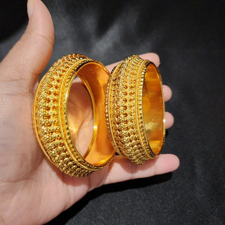 Paula Gold Kada Bangle Set (Pair) - ECLAT INDIAN JEWELSBangle, Kadas & Bracelets2.10