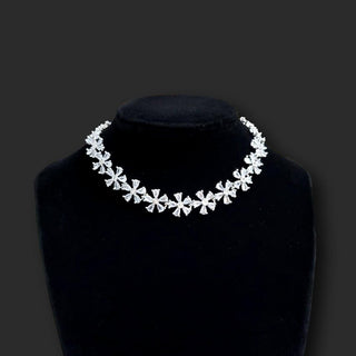 Paula White CZ Diamond Simulant Necklace Set - ECLAT INDIAN JEWELSNecklace SetsWhite