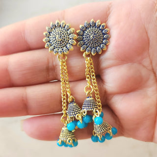 Penny Light Blue Earrings - ECLAT INDIAN JEWELSEarringsBlue