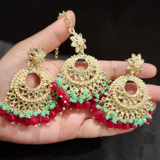 Petra Multicolour Kundan Tikka Set - ECLAT INDIAN JEWELSTikka SetsMulticolour