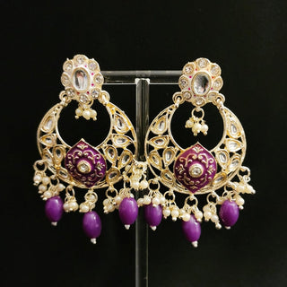 Petra Purple Kundan Meenakari Choker Set - ECLAT INDIAN JEWELSNecklace SetsPurple