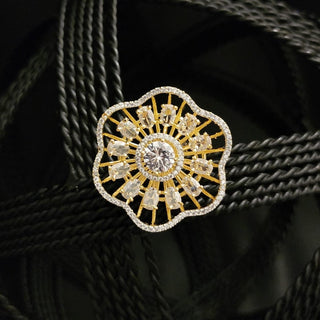 Philippa Gold Adjustable Diamond Simulant Ring - ECLAT INDIAN JEWELSRingsWhite