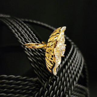 Philippa Gold Adjustable Diamond Simulant Ring - ECLAT INDIAN JEWELSRingsWhite