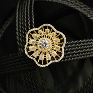 Philippa Gold Adjustable Diamond Simulant Ring - ECLAT INDIAN JEWELSRingsWhite