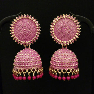 Piper Pink Jhumki Earrings - ECLAT INDIAN JEWELSEarringsPink