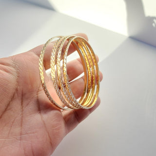 Quinella 22k Gold & Silver Bangle Set (Pair) (2.4, 2.6, 2.8 & 2.10) - ECLAT INDIAN JEWELSBangle, Kadas & Bracelets2.6
