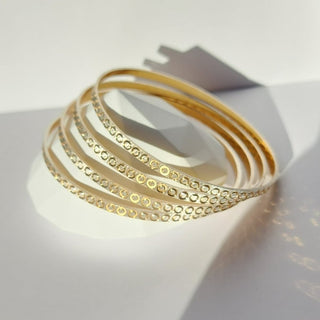 Quinella 22k Gold & Silver Bangle Set (Pair) (2.4, 2.6, 2.8 & 2.10) - ECLAT INDIAN JEWELSBangle, Kadas & Bracelets2.6