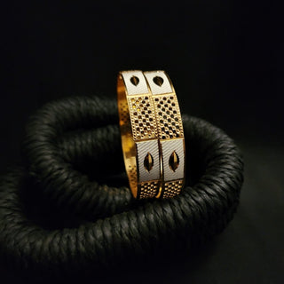 Quinn Dual Finish Bangle Set (Pair) (2.4, 2.8 & 2.10 Available) - ECLAT INDIAN JEWELSBangle, Kadas & Bracelets2.6