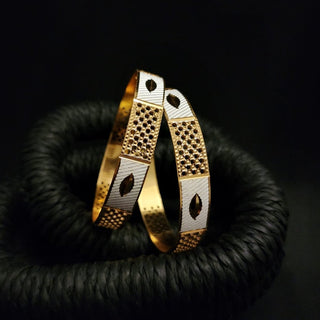 Quinn Dual Finish Bangle Set (Pair) (2.4, 2.8 & 2.10 Available) - ECLAT INDIAN JEWELSBangle, Kadas & Bracelets2.6