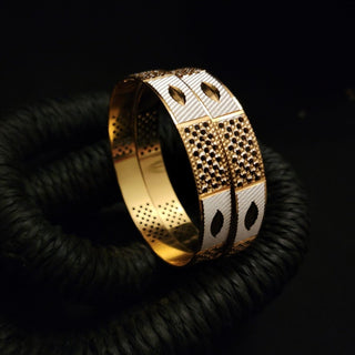 Quinn Dual Finish Bangle Set (Pair) (2.4, 2.8 & 2.10 Available) - ECLAT INDIAN JEWELSBangle, Kadas & Bracelets2.6